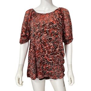 Kenneth Cole Red Short Sleeve Top